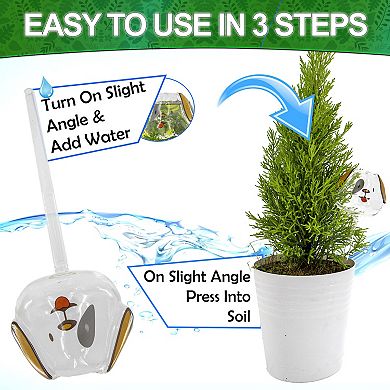 Puppy Dog Self Watering Globes Glass Plant Waterers Up to 2 Weeks, 4 Pack