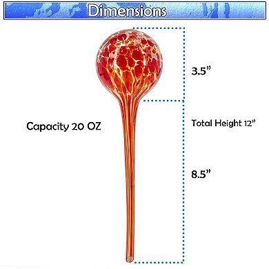 Self Watering Glass Plant Globes, 4 Pack Multicolor 20 oz Capacity for Indoor Outdoor Potted Plants