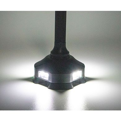 Foldable Quad Cane with LED Light Adjustable 34-39 in Height, Self-Standing Anti-Slip Base