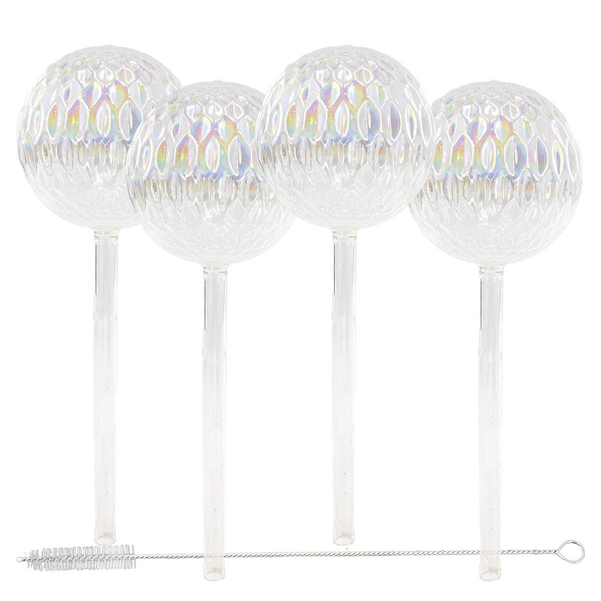 Iridescent Glass Self Watering Globes 4 Pack for Potted Plants Up to 2 Weeks Indoor Outdoor