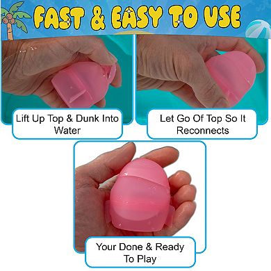 Reusable Self-Sealing Silicone Water Balloons Safe Fun with Quick Dunk Fill 6 Pack