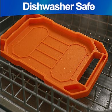 Silicone Tool Tray 3pc Flexible Set Non Magnetic Anti Static & None Slip Stackable Organizer