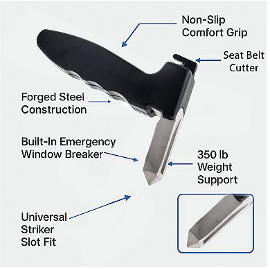 3-in-1 Car Safety Tool - Mobility Assist Handle with Seat Belt Cutter & Window Breaker
