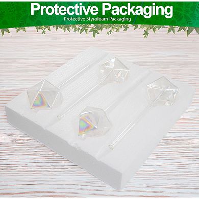Iridescent Glass Plant Watering Globes 4-Pack Slow-Release Up to 2 Weeks for Vacation Care
