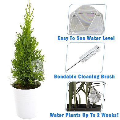 Iridescent Glass Plant Watering Globes 4-Pack Slow-Release Up to 2 Weeks for Vacation Care