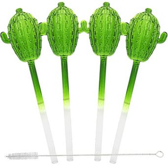 Self Watering Glass Cactus Globes Adjustable Flow for Plants Up to 2 Weeks, 4 Pack