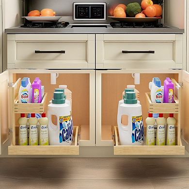 ELEMENT ACE 2-Tier Pull Out Cabinet Right Organizer with Hard Close Mechanism for Under Sink Storage