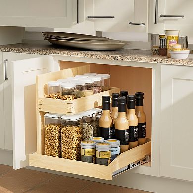 ELEMENT ACE 2-Tier Pull Out Cabinet Right Organizer with Hard Close Mechanism for Under Sink Storage