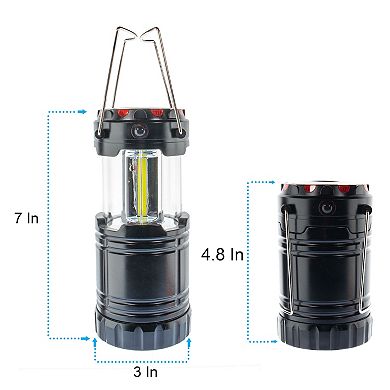 Collapsible COB LED Lantern Magnetic Hanging Base, SOS Red Light for Camping & Emergencies