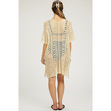 Maternity Crochet Knit Swim Cover Up