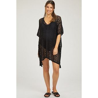 Maternity Crochet Knit Swim Cover Up