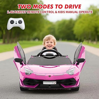 Licensed Lamborghini 12V Ride-On Drift Mode, Remote, LED, Ages 38