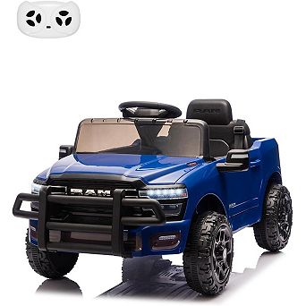 Licensed RAM 12V Kids Electric Ride On Truck w/ Remote Control, Suspension, LED Lights, Music