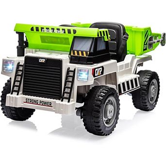 12V Electric Ride-On Dump Truck for Kids, Remote Control, Working Dump Bed, Music