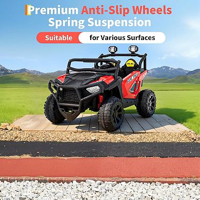 24V 2 Seater Kids Ride On UTV with Remote Control, Suspension, Bluetooth, LED Lights