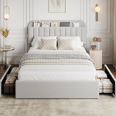 Bed Frame with Storage Headboard Bed Frame with 2 Drawers