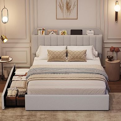 Bed Frame with Storage Headboard Bed Frame with 2 Drawers