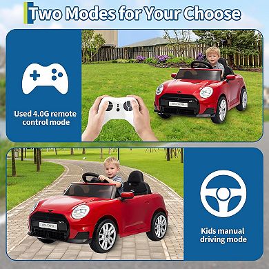 12V BMW Mini Cooper Licensed Kids Ride On Car with Remote Control, Battery Powered