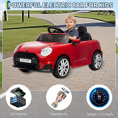 12V BMW Mini Cooper Licensed Kids Ride On Car with Remote Control, Battery Powered