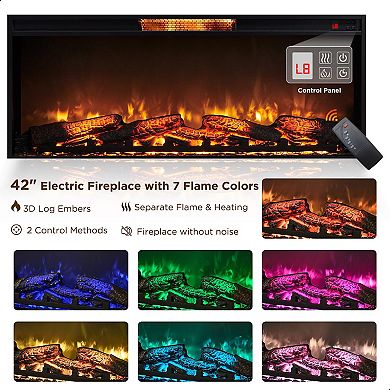 Farmhouse Fireplace TV Stand Entertainment Center LED Media Console