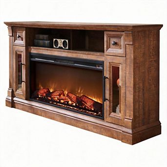 Farmhouse Fireplace TV Stand Entertainment Center LED Media Console