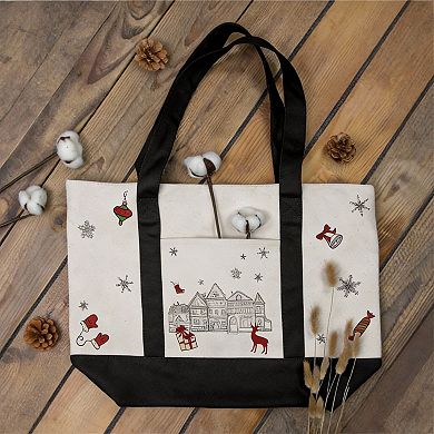 Canvas Tote Zippered Top External Pocket 12oz Heavy Duty