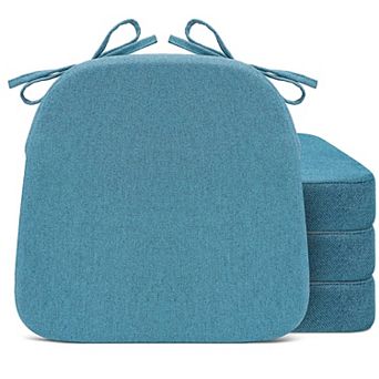 D-Shaped Dining Chair Cushions with Ties Washable Cover Kitchen Patio