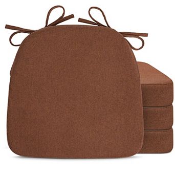 D-Shaped Dining Chair Cushions with Ties Washable Cover Kitchen Patio