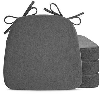D-Shaped Dining Chair Cushions with Ties Washable Cover Kitchen Patio