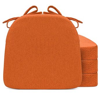 D-Shaped Dining Chair Cushions with Ties Washable Cover Kitchen Patio