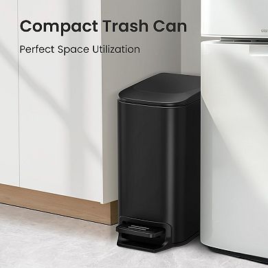 Soft-Close Step Trash Can Stainless Inner Bucket Anti-Fingerprint
