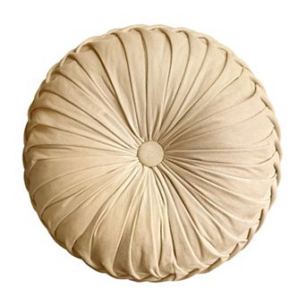 Round Pleated Spandex Throw Pillow Handmade Decorative Sofa Bedroom