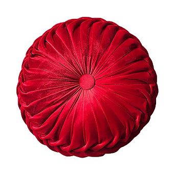 Round Pleated Spandex Throw Pillow Handmade Decorative Sofa Bedroom