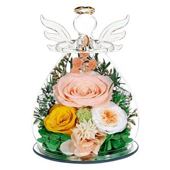 Preserved Rose Angel Figurine Birthday Valentine Mother's Day Gifts