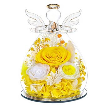 Preserved Rose Angel Figurine Birthday Valentine Mother's Day Gifts