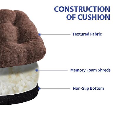Tufted Memory Foam Chair Cushions with Ties Non Slip Kitchen Dining