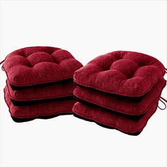 Tufted Memory Foam Chair Cushions with Ties Non Slip Kitchen Dining