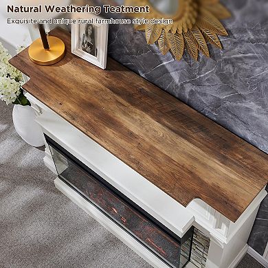 Three-sided glass fireplace TV cabinet fireplace mantel tall cabinet entertainment center