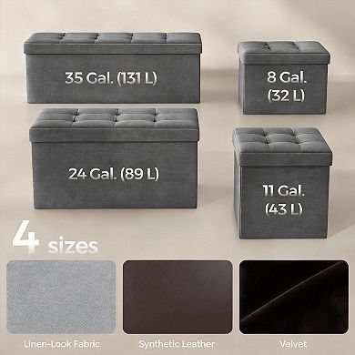 Folding Storage Ottoman Foot Rest Stool for Living Room Bedroom Office 8gal