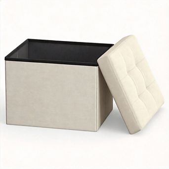Folding Storage Ottoman Foot Rest Stool for Living Room Bedroom Office 8gal