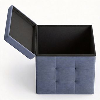 Folding Storage Ottoman Foot Rest Stool for Living Room Bedroom Office 8gal