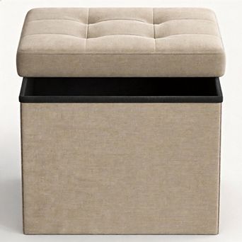 Folding Storage Ottoman Foot Rest Stool for Living Room Bedroom Office 8gal