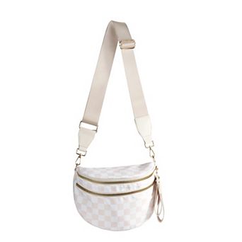 Checkered Nylon Crossbody Bag Handbag Wallet