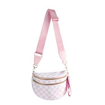 Checkered Nylon Crossbody Bag Handbag Wallet