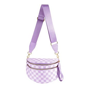 Checkered Nylon Crossbody Bag Handbag Wallet