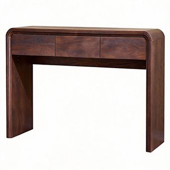Curved Console Table 3 Drawers Entryway Sofa Behind Couch