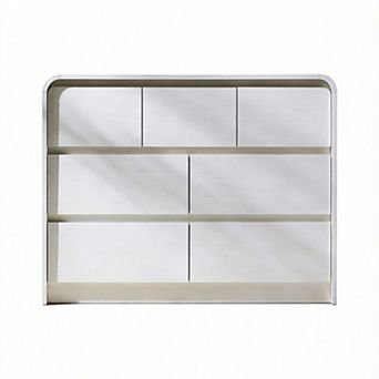 Modern Curved Buffet Cabinet with 7 Drawers