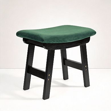 Foot Stool Ottoman Cushioned Wood Legs Couch Rest