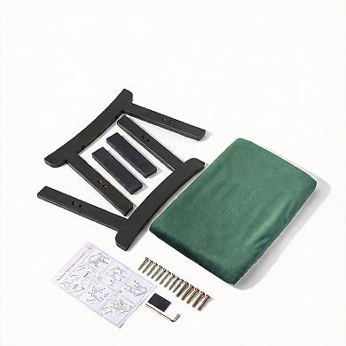 Foot Stool Ottoman Cushioned Wood Legs Couch Rest