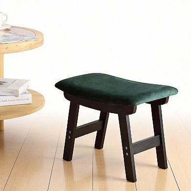 Foot Stool Ottoman Cushioned Wood Legs Couch Rest